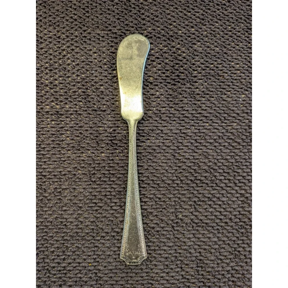 Vintage National Silver Co Art Deco Butter Spreader Silver Plated Geometric